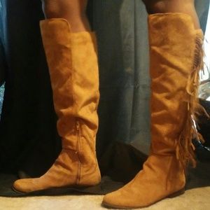 Tan Fringe Boots